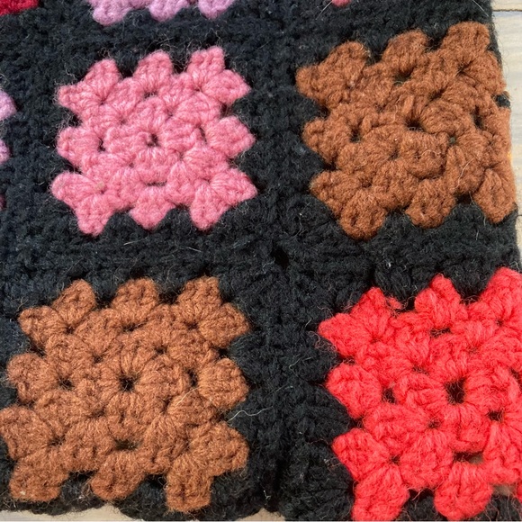 Granny Square Crochet Tote Bag Book Bag Colorful Floral 13 x 13 inches - Picture 7 of 8